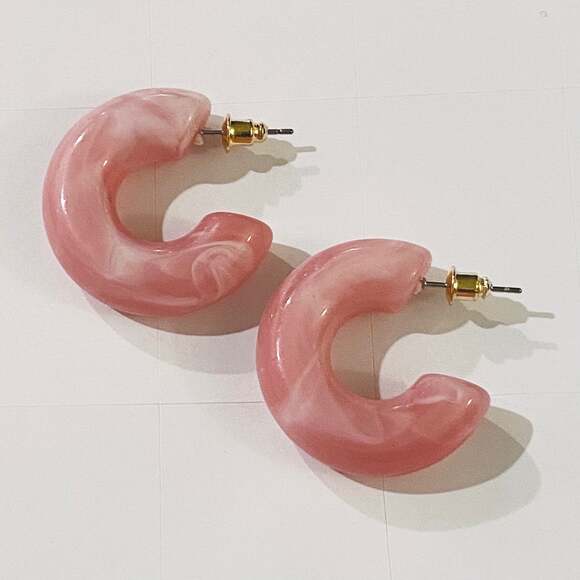 Chunky Acrylic Hoop Earrings - Picture 1 of 2